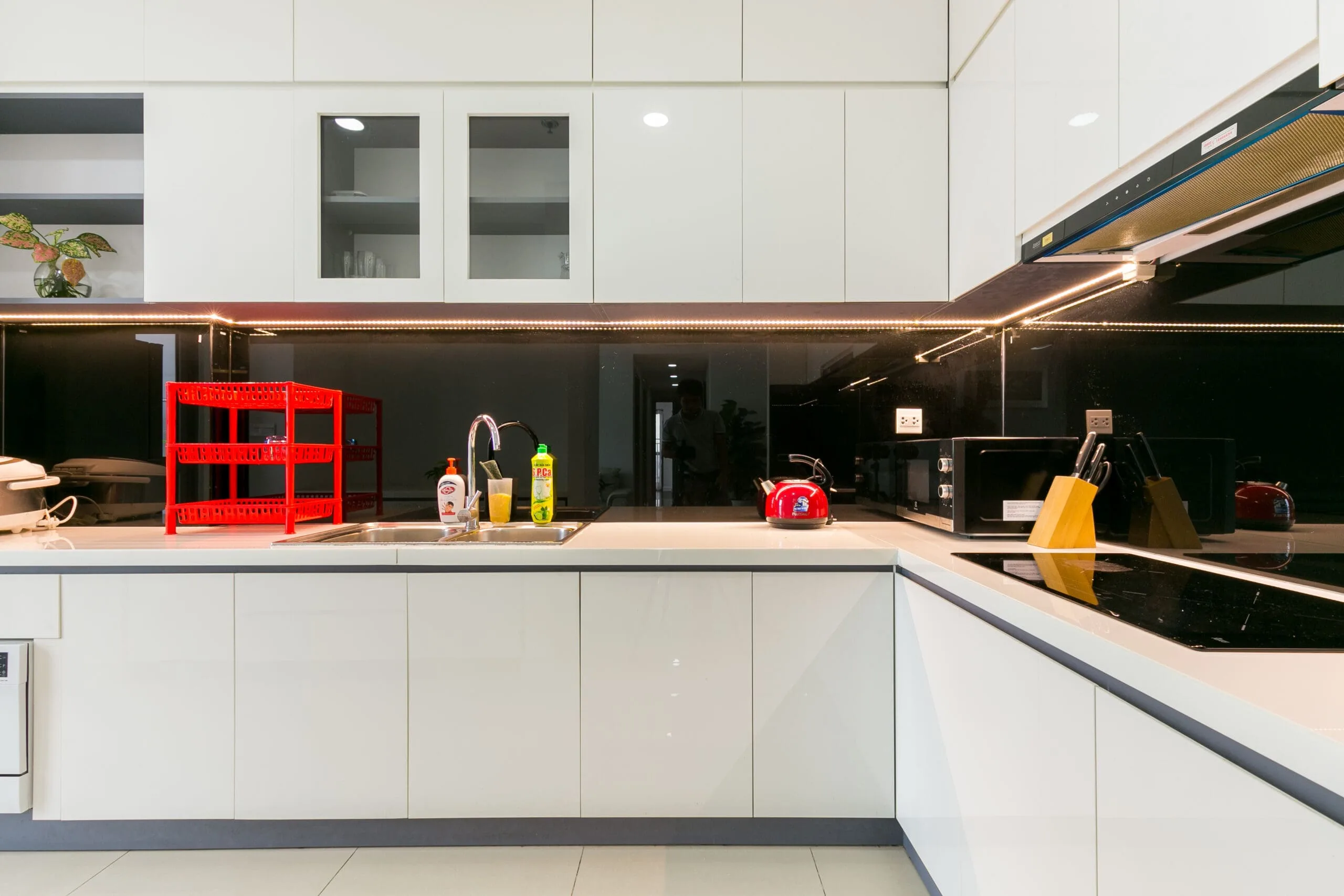 Fully equipped kitchen in Three-Bedroom Apartment at RiverGate Residence