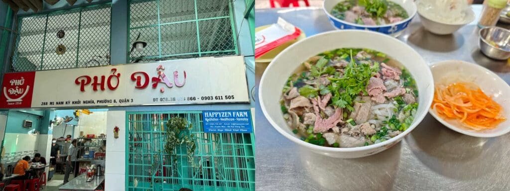 Phở Dậu tại 288 Nam Kỳ Khởi Nghĩa, Quận 3 – quán phở Bắc truyền thống nổi tiếng ở Sài Gòn