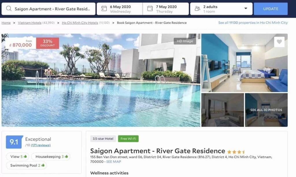 Đánh giá 9.3/10 từ 88 lượt review về RiverGate Residence trên Booking.com