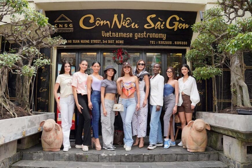 Miss World 2023 contestants visit Com Nieu Saigon Restaurant in Ho Chi Minh City