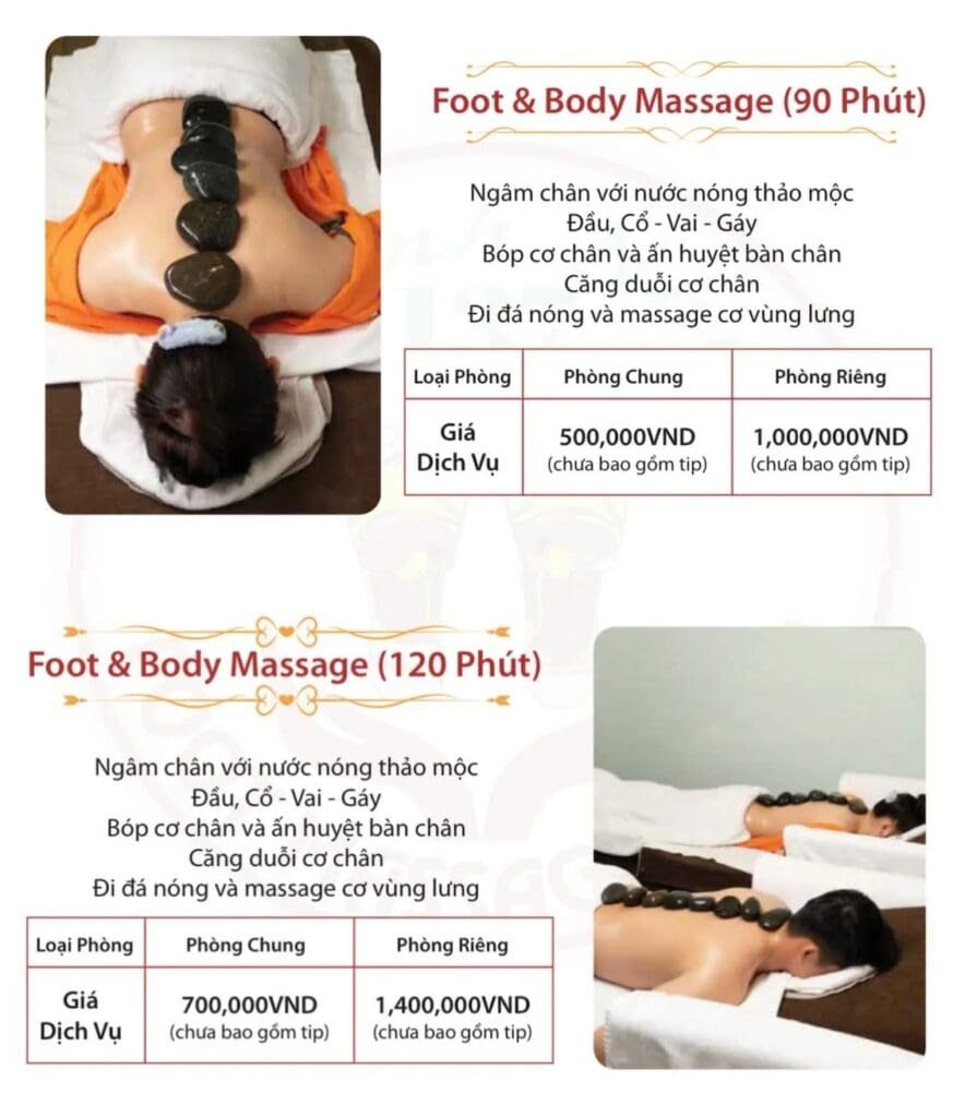 Foot & Body Massage tại Quỳnh Như 137 – Massage đá nóng toàn thân 90 và 120 phút ở Quận 1