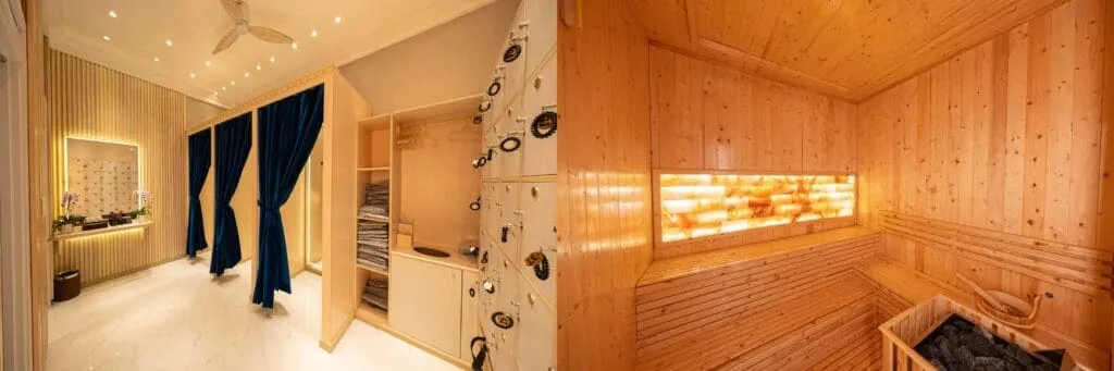 Sauna tại Spa Massage Quỳnh Như 137 Quận 1 – không gian xông hơi gỗ thông hiện đại