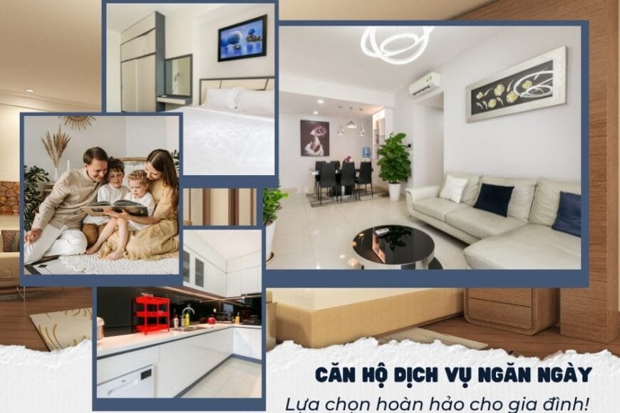 Căn hộ cho thuê theo ngày có bếp riêng và máy giặt