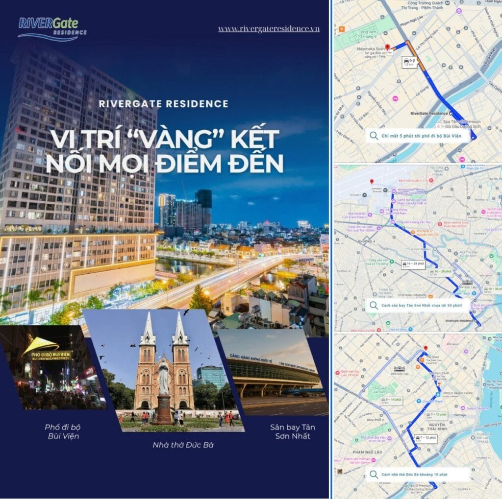 Vị trí RiverGate Residence gần Quận 1 TP.HCM
